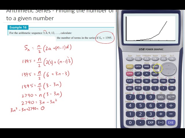 Arithmetic series   Finding the number of terms that sum to a given number