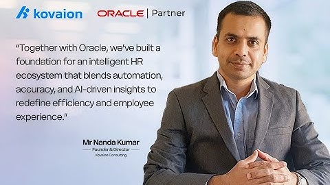 Kovaion Drives TMB’s Oracle Cloud Payroll & AI Agents Launch | Mr. Nanda, Founder & Director