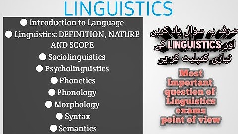 LINGUISTICS all important topics | bs j read akro or top Mark