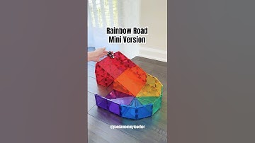 Rainbow Road - Mini Version 🌈 #connetixtiles #magnetictiles #ballrun #rainbowroad
