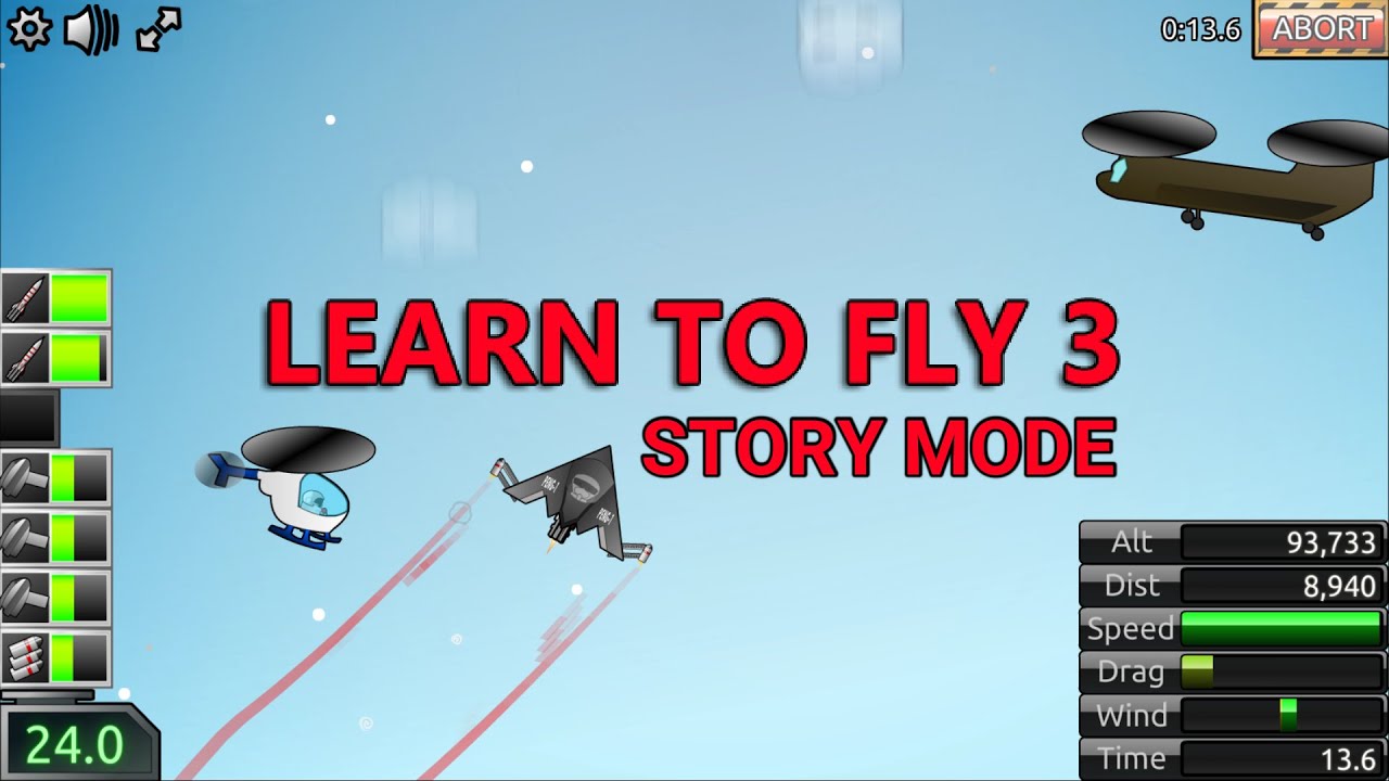 Learn To Fly 3 / Classic Mode - PC Walkthrough Free To Play 
