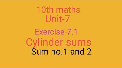 10th maths unit-7 Mensuration exercise 7.1 sum no.1,2