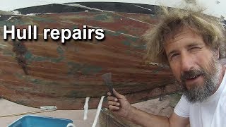 Repairing the hull - Wooden boat restoration - Boat refit - Travels With Geordie #56