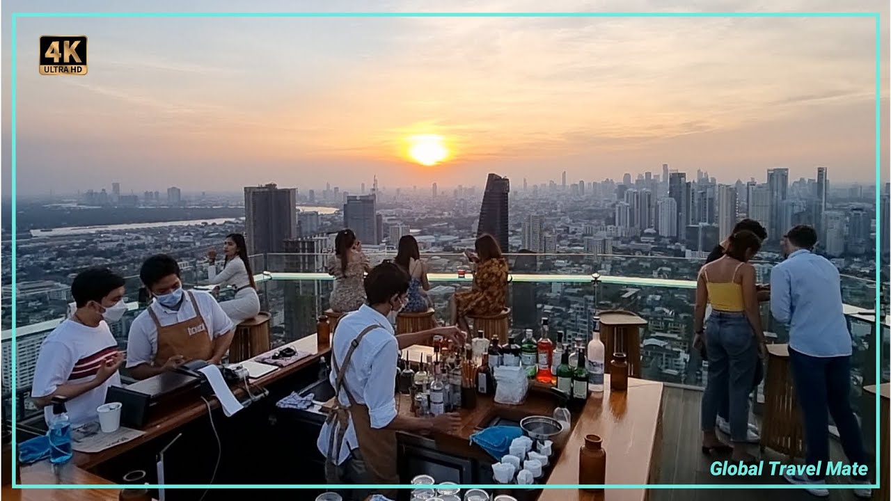 utc to bangkok  2022 Update  Bangkok NEW Tichuca Rooftop Bar 46th floor EPIC Sunset \u0026 Cocktails 🇹🇭 Thailand รีวิวบาร์เปิดใหม่