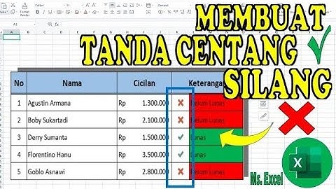 Cara Membuat Tanda Centang Silang Pada Excel