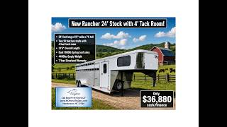 New Shadow Rancher 24' Stock Trailer- TWO 10' Box Stalls Plus a 4' Tack Room!