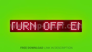 Turn Off Engine Scrolling Red Dot Matrix LED Text Animation on Green Screen Seamless Loop