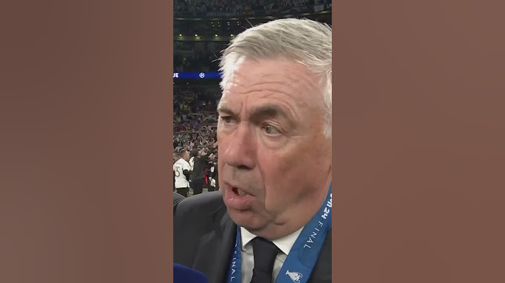 Ancelotti stops the interview to sing 'Hala Madrid y nada mas' #realmadird #ancelotti #halamadrid
