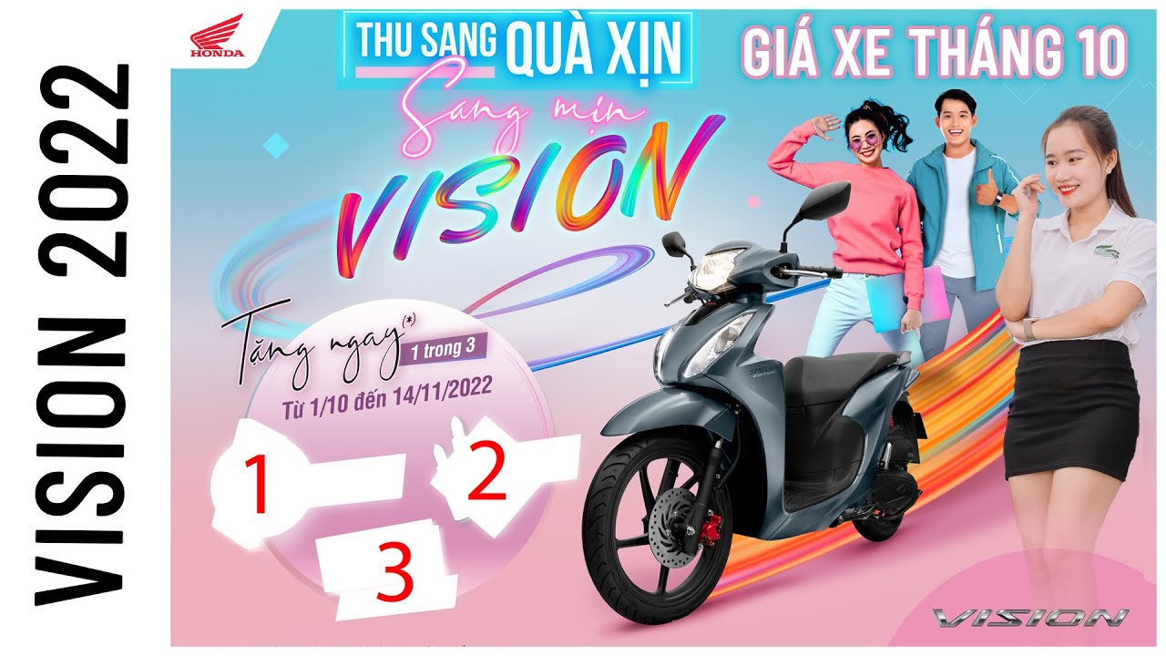 Honda Vision 2022 Giá Xe Mới Nhất Tháng 10 và Khuyến... - youtube