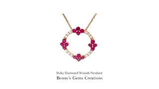 Ruby Diamond Wreath Pendant