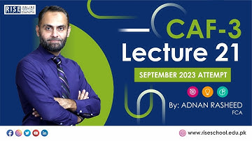 CAF3 (CMA) Lecture 21 for Sep 2023 Attempt By Sir Adnan Rasheed FCA