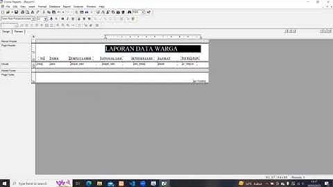 PEMBUATAN LAPORAN DATA WARGA, Menggunakan Crystal Report dan ODBC MySql