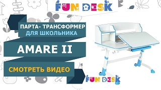 видео Парта FunDesk Amare Grey с выдвижным ящиком