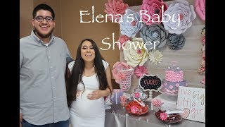 ELENA’S PINK \& GRAY FLORAL THEMED BABY SHOWER