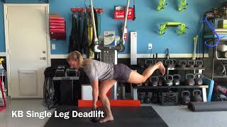 One Kettlebell or Dumbbell Single Leg Deadlift SLDL