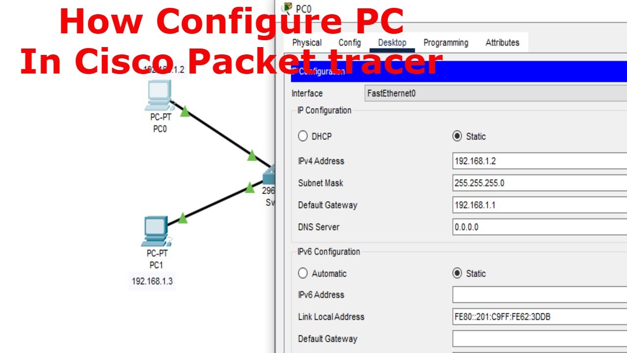 How To Configure PC in Cisco Packet Tracer - YouTube