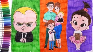 THE BOSS BABY Movie Boss Baby and Family Coloring Pages Book Video for Kids
