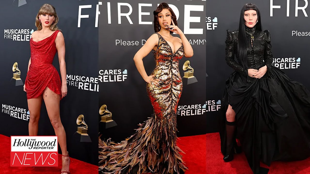 2025 Grammys Red Carpet Fashion: Taylor Swift, Cardi B, Sabrina Carpenter & More | THR News