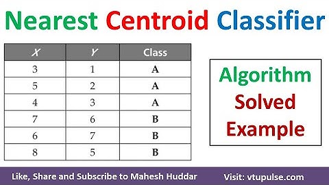 Nearest Centroid Classifier – Algorithm Solved Example Similarity based Classifier by Mahesh Huddar