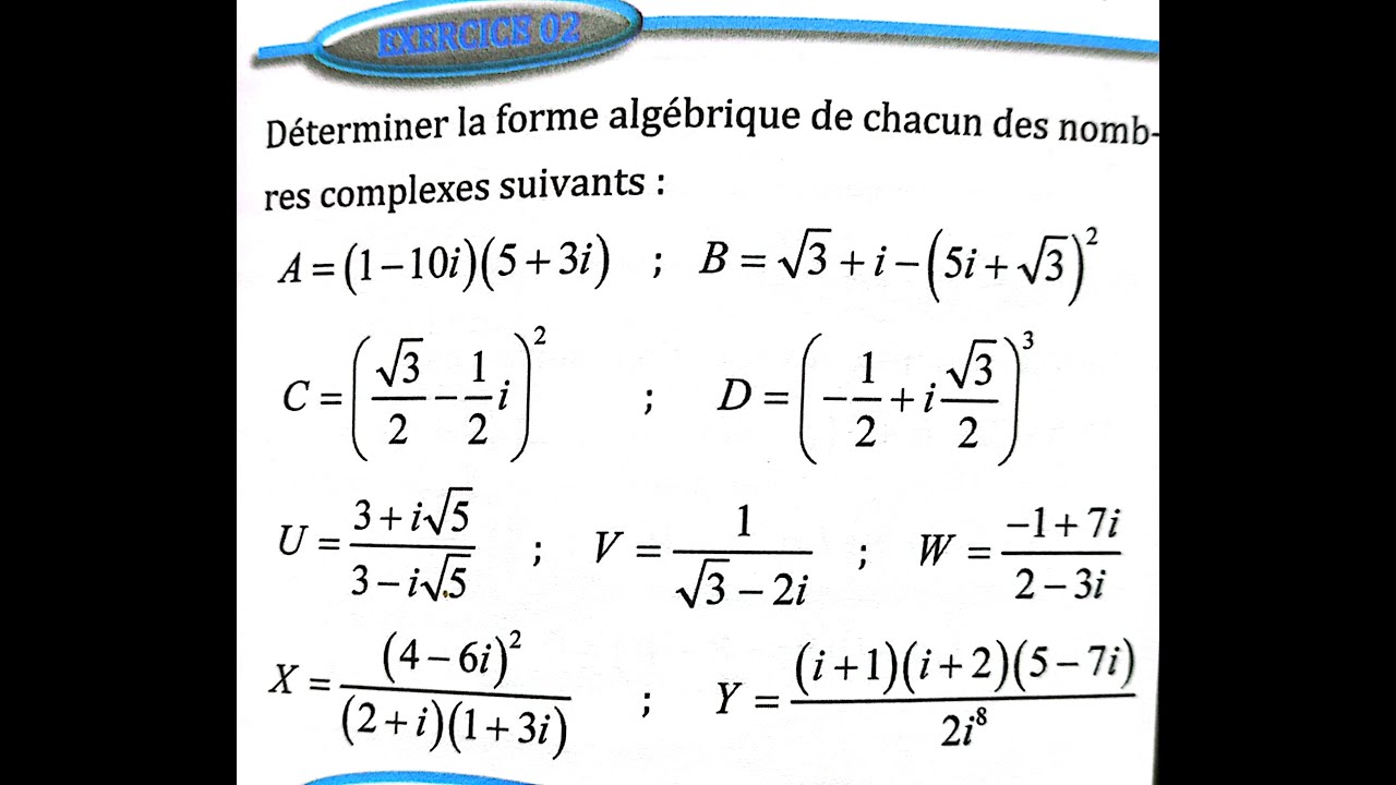 Nombres complexes 2 bac SM Ex 1 et 2 et 3 et 4 et 5  page 91 Almoufid