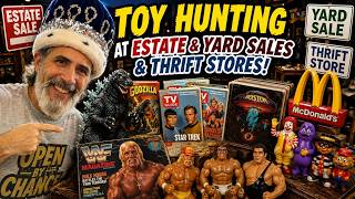 Toy Hunting at Estate Sales, Yard Sales & Thrift Stores Vintage Godzilla McDonalds & More!