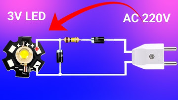 How To Light up 3v LED with 220v Power Using 1N4007 Diode And 100k Resistor
