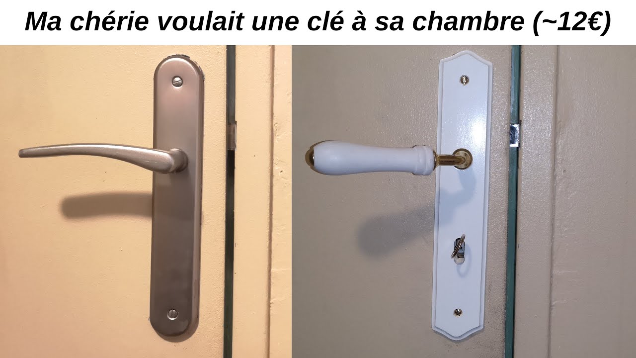 Installation d'une poignée avec verrou pour une porte intérieure