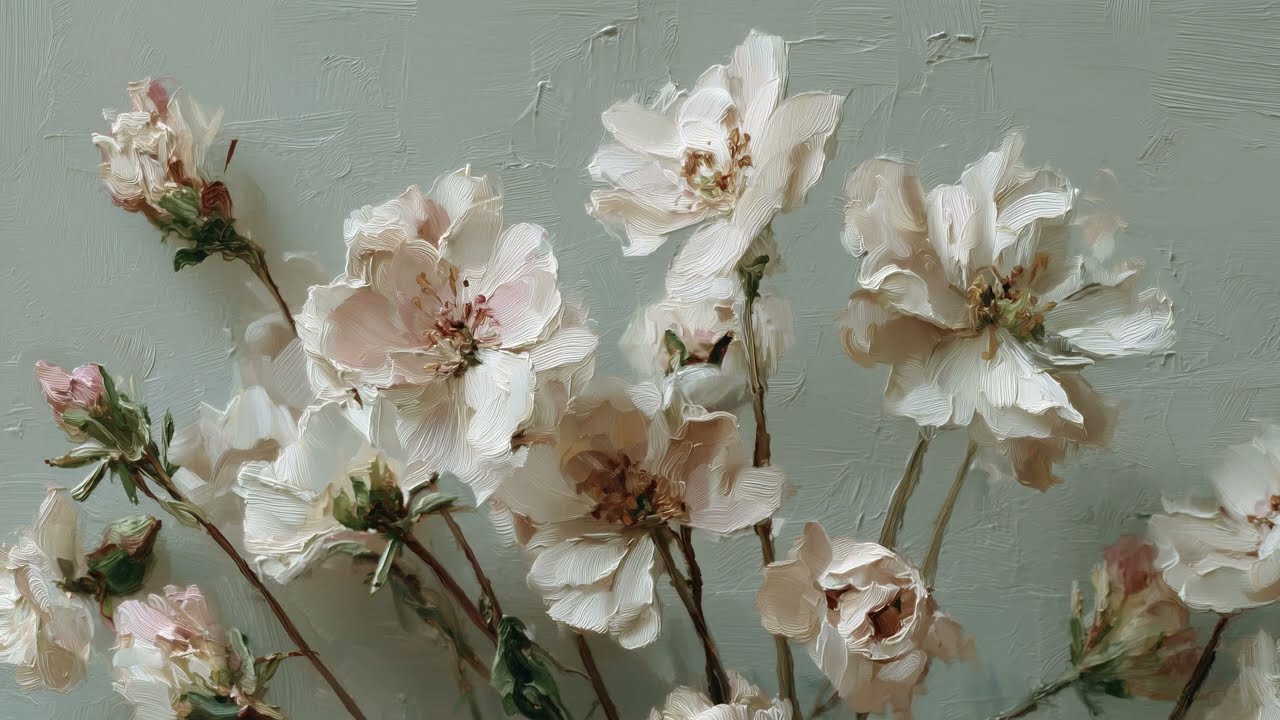 Vintage Winter Floral Frame TV Art ❄️ Botanical Flowers & Cozy Winter Decor (4K Ambient Art)