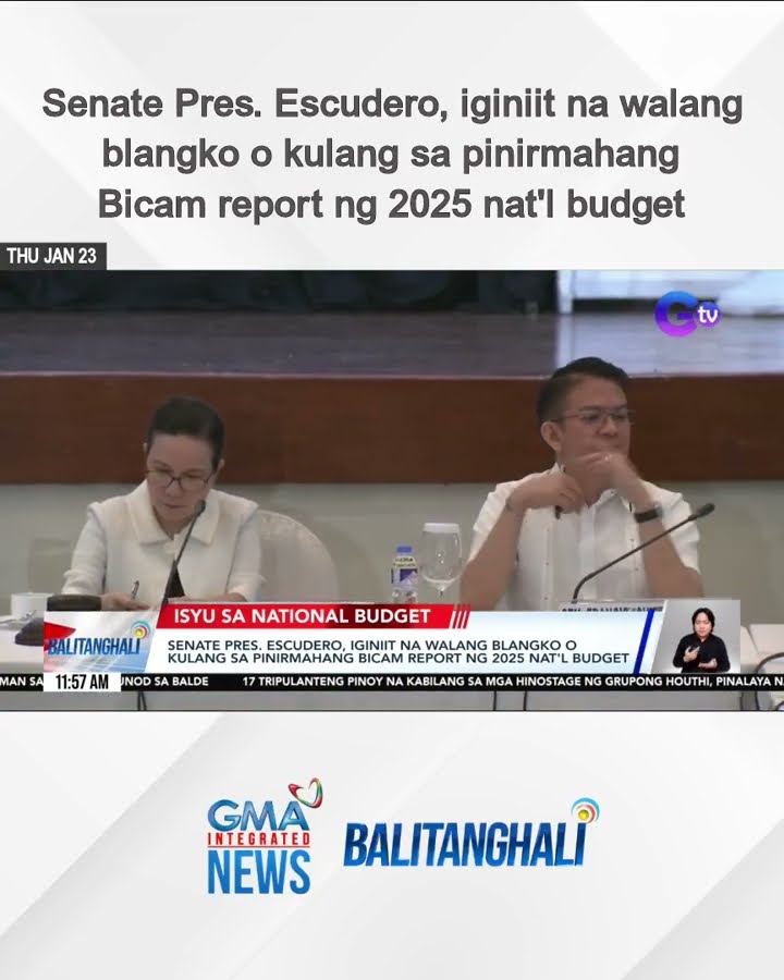 Senate Pres. Escudero, iginiit na walang blangko o kulang sa pinirmahang BiCam... | Balitanghali