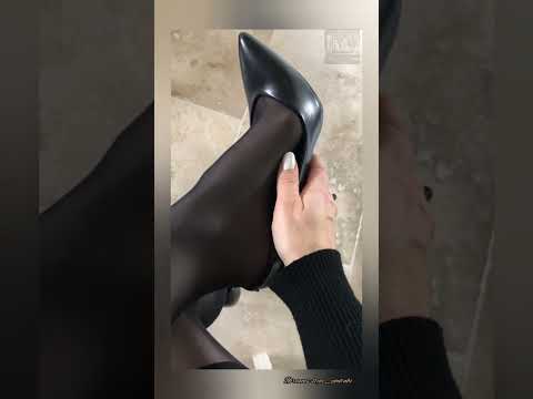 Dangle shoeplay feets pantyhose high heels #viral