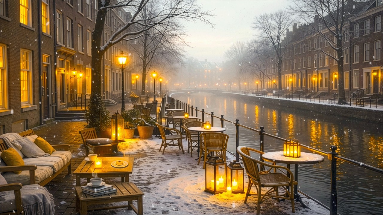 Luxury Snowy Alpine Twilight Whisper ❄️ Deep Jazz & Village Soul Calm