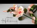 DIY How to make satin ribbon flower easy/ ribbon flower hibiscus tutorial