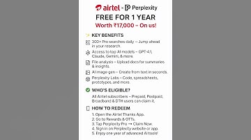 Airtel Perplexity pro offer #airtel #job #news #ipl #youtube #shorts #shortvideo #youtube #sale #rcb