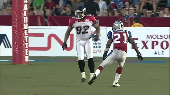 CFL Nik Lewis Hit Hard by Jerald Brown but Hangs On