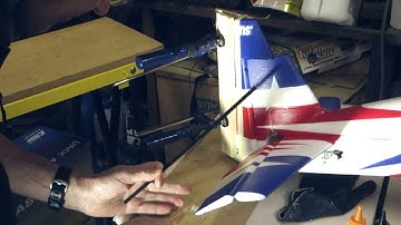 RC Extra 300 repair rudder with carbon fibre .