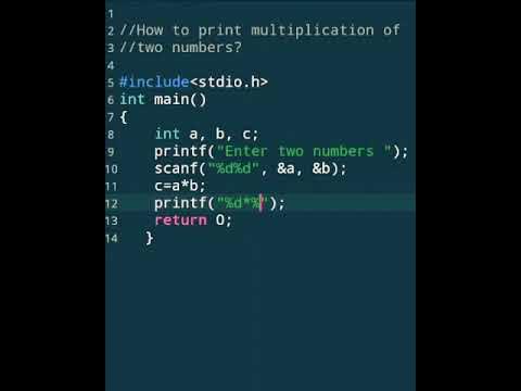 C program of multiplication of two numbers. CS - YouTube
