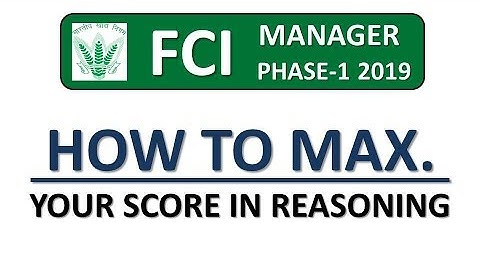How To Maximise Your Score In Reasoning || FCI MANAGER PRE 2019 ||