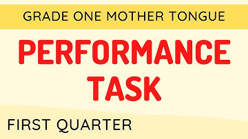 Grade One Mother Tongue (First Quarter)
