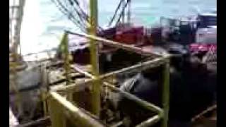Work Deck On A Barge In The Gulf Of Mexico