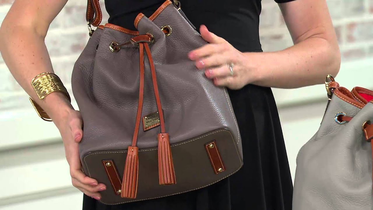 Dooney & Bourke Pebble Leather Kendall Drawstring Bag on QVC 