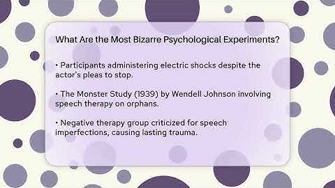 What Are the Most Bizarre Psychological Experiments? | Strange Science HQ