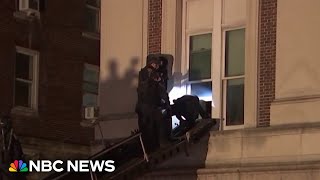 NYPD officers enter Columbia University through 2nd floor window to clear protesters