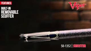 Viper Sinister Pool Cue: Black & White Maple with Adjustable Weight