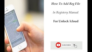 How To Add Reg File In Registery Manual  For Unlock Icloud