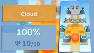 Rolling Sky Tutorial Level 1 Cloud 100% Clear - All Gems | SHA