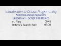 Octave Programming Lesson 4.1 - Script File Basics