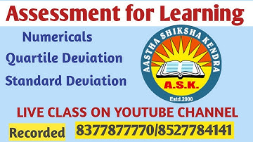 B.Ed 2nd Year // Assessment For Learning  Quartile Deviation // Standard Deviation // Easy Method