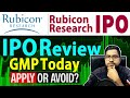 Rubicon Research IPO Review | rubicon research ipo gmp update today | syes money