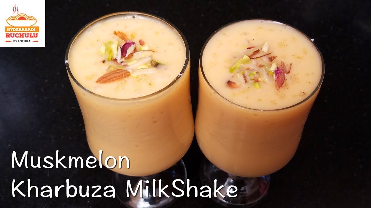 Kharbuja Milkshake | MuskMelon Milk Shake | How to make Kharbuja Milkshake | Kharbuja Juice Benefits | Hyderabadi Ruchulu