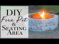 How to Build a Fire Pit and Seating Area ~ Easy Build Fire Pit in Backyard